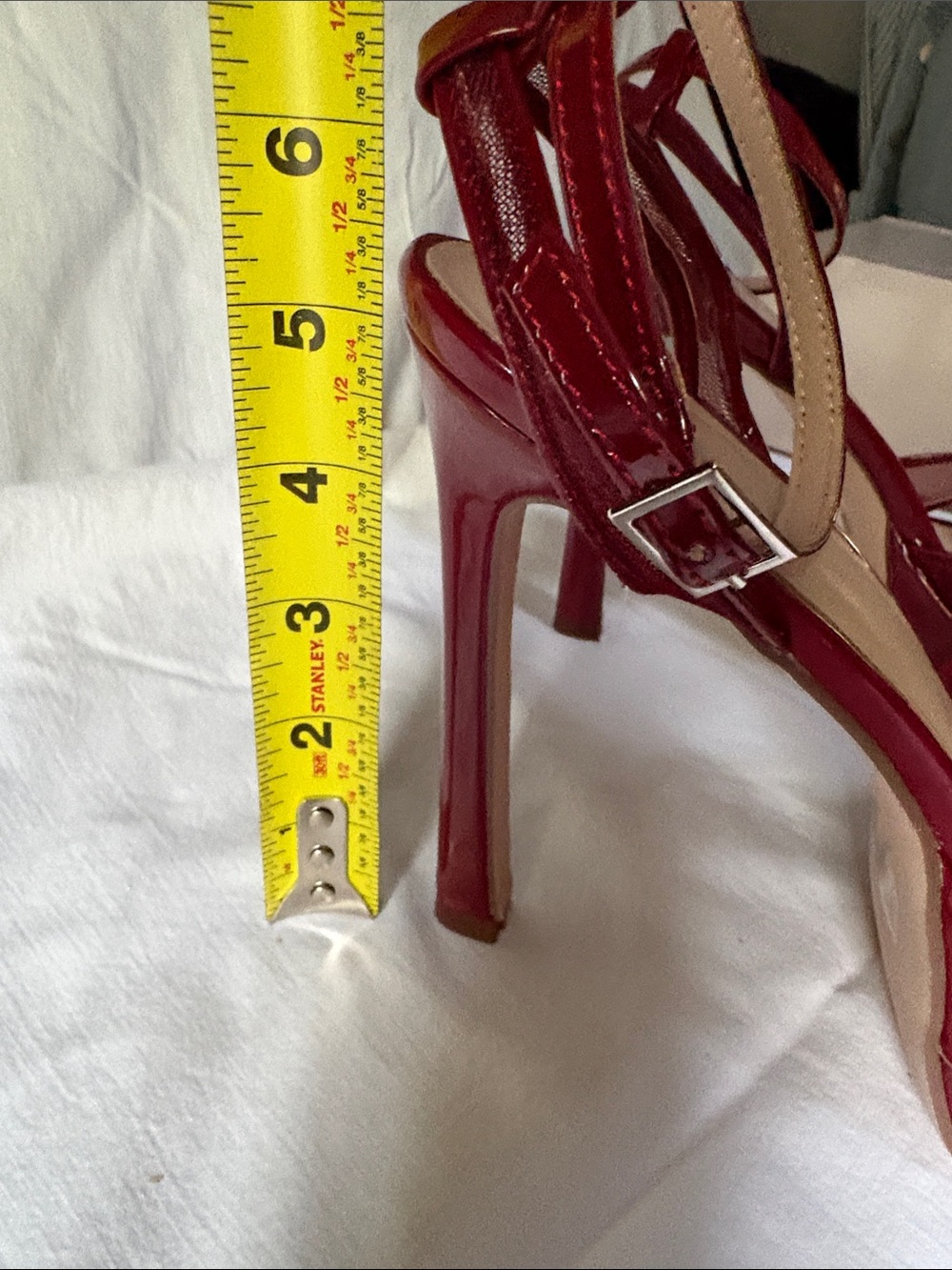 Chase + Chloe Red Patent Platform Strappy Heels - Picture 2 of 8